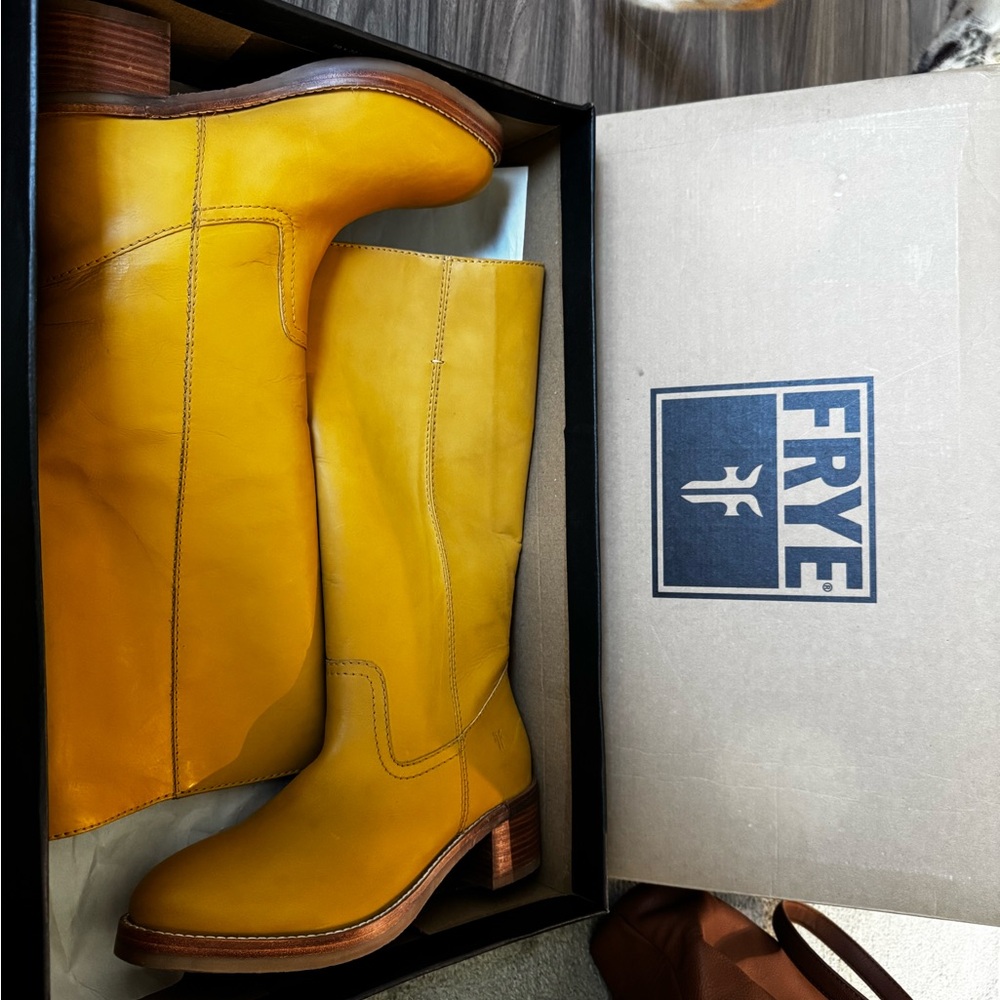 Frye Mustard Leather Boots